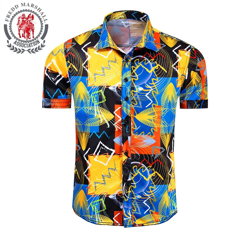 Fredd Marshall Camisa Hawaiana Hombre, пляжные рубашки для боулинга, повседневная одежда на пуговицах, мужская рубашка с коротким рукавом и 3D принтом, рубашка для отдыха