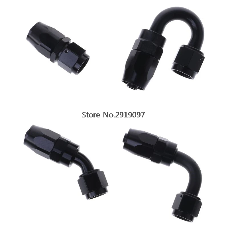 

Universal AN12 Straight 45 90 180 Degree Oil Fuel Swivel Hose End Aluminum Alloy Fitting Oil Hose End Adaptor Black Drop Ship