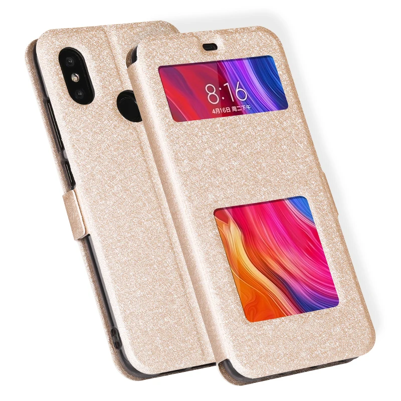 6 цветов Высокое качество для Xiaomi Mi 8 Магнитный PU кожаный флип чехол телефона вид