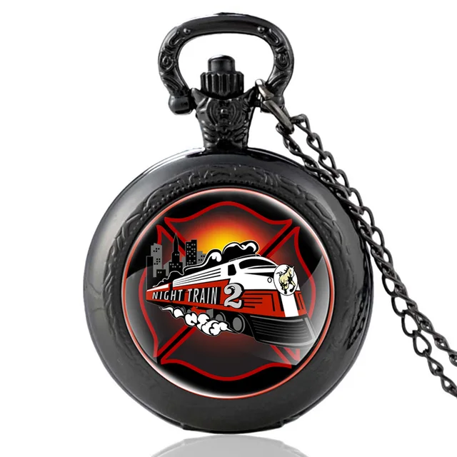 New Arrivals Black Fire Fighters Control Night Train 2 Quartz Pocket Watch Vinta New Arrivals Black Fire Fighters Control Night Train 2 Quartz Pocket Watch Vinta