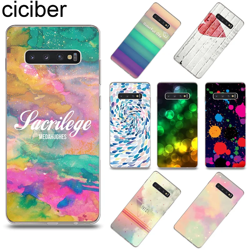 

ciciber Colorful Pattern Cover for Samsung Galaxy S10 S9 S8 Plus S10+ S10e Soft TPU Phone Case for Samsung S7 S5 S6 Edge mini