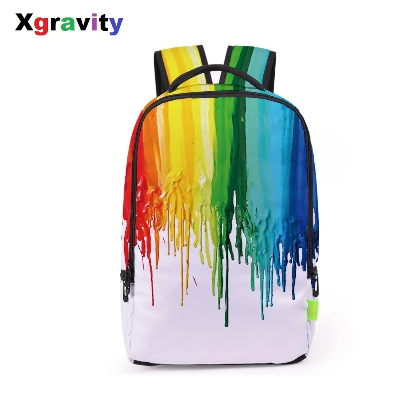 

Xgravity Unisex Graffiti Backpacks Schoolbag For Girls Teenagers School Back Pack Female Bags Teen Bagpack Watercolor Ink H177