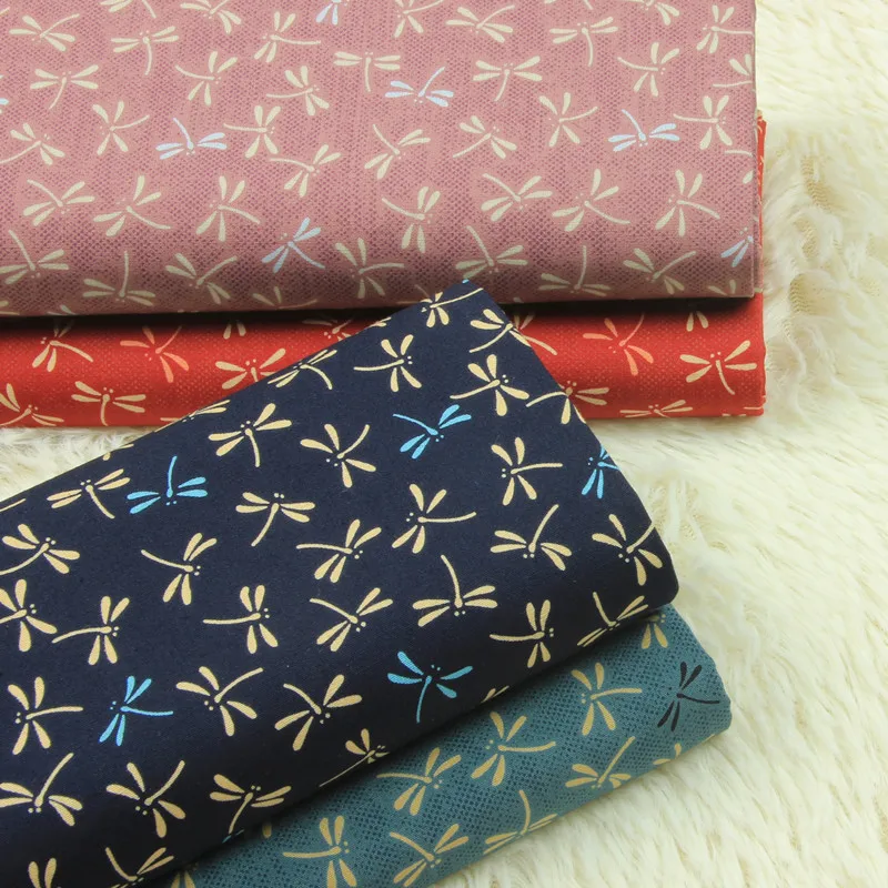 Наполовину ярд японский мягкий бриз Стрекоза печати ткань, ручной работы DIY Лоскутная Одежда швейная ткань хлопок A809