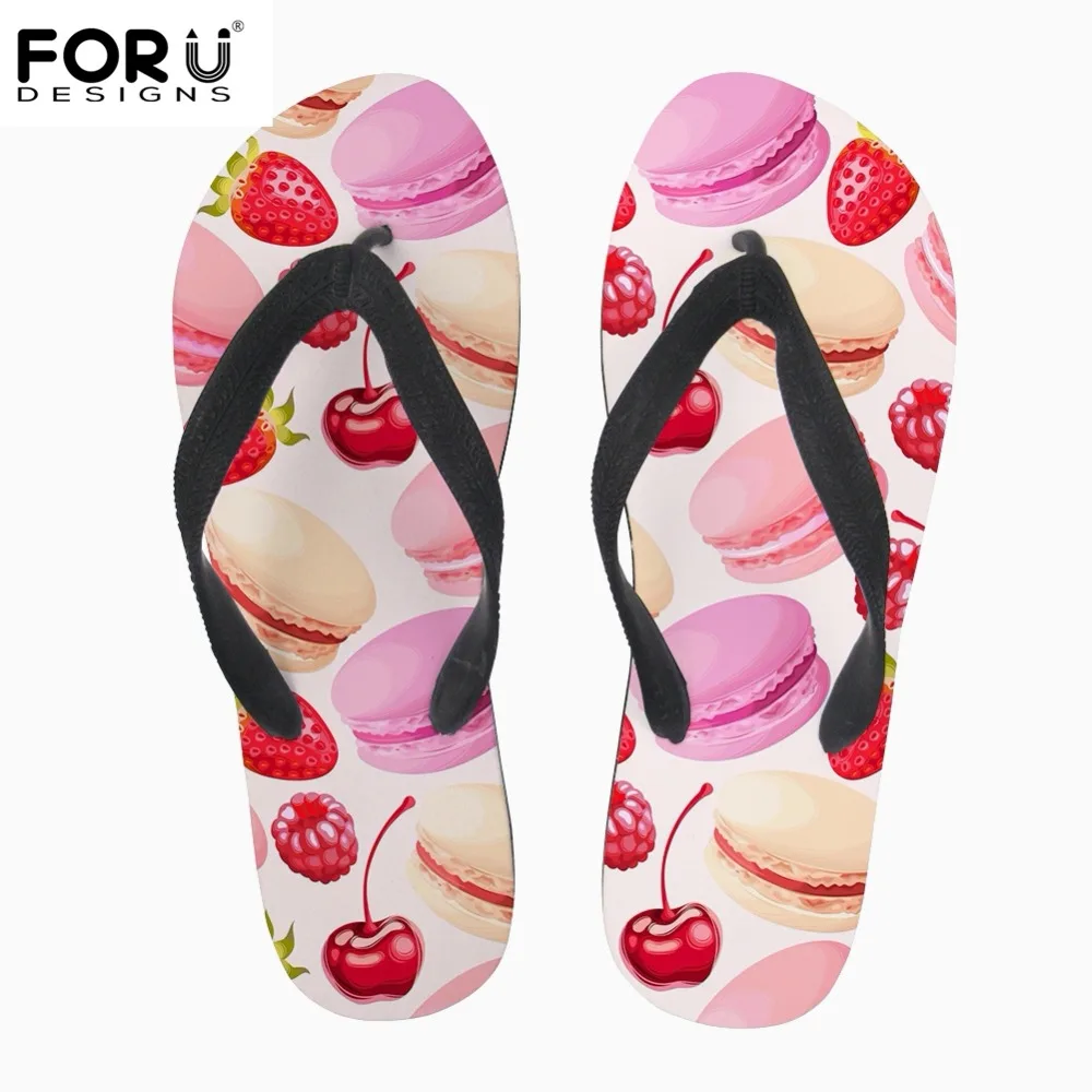 

FORUDESIGNS Sweet Ice Cream Pattern Flip Flops Casual Summer Women Flip Flops Home Slippers Woman Fashion Women's Beach Shoes