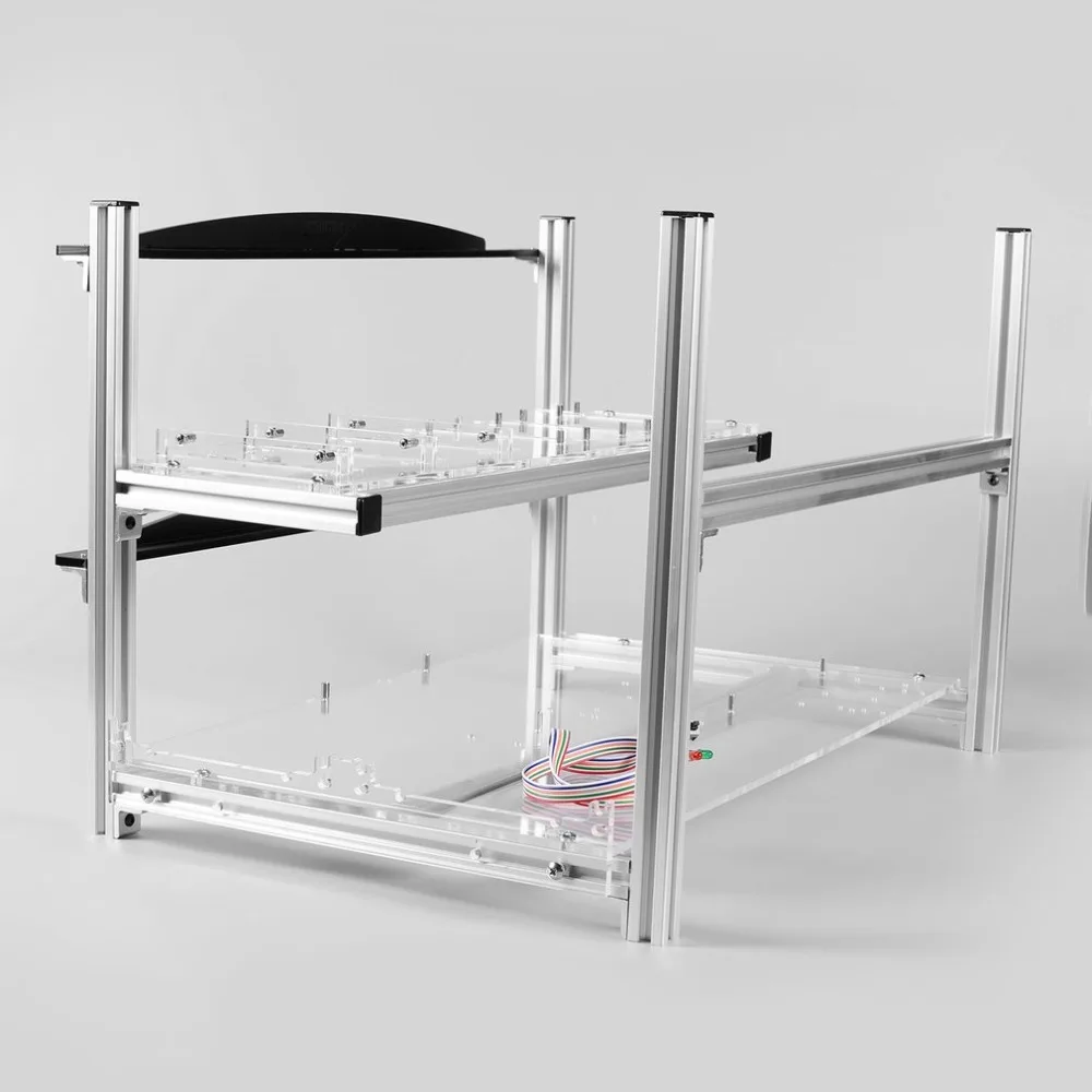 Multifunctional Heat Dissipation GPU Mining Frame Case Stackable Design Aluminum Acrylic Insulation Mining Frame Case Multifunctional Heat Dissipation GPU Mining Frame Case Stackable Design Aluminum Acrylic Insulation Mining Frame Case