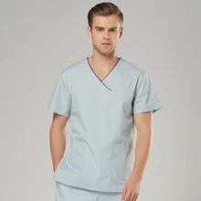 Мужской женский костюм медика наборы больничный доктор униформа медсестры стоматологическая клиника V шеи короткий рукав костюм медика s Nanou 002