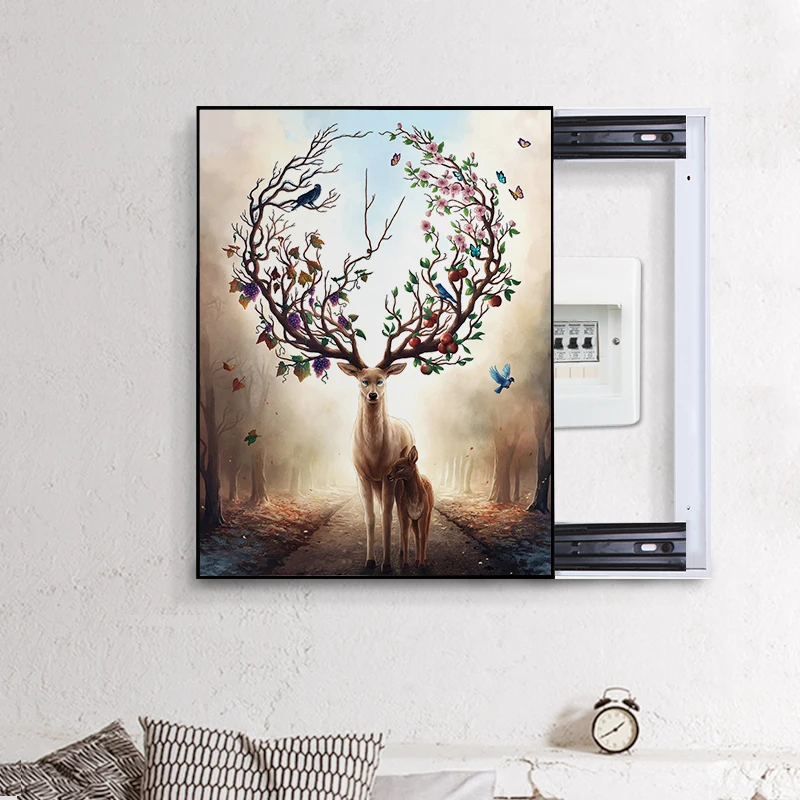 

Meter Box Decorative Painting Vertical Modern Box Hydraulic Electric Switch Box Wall Decoration Waterproof Landscape Meter Box