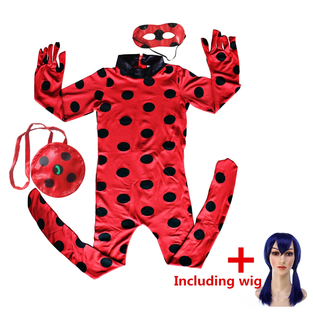 Ladybug Girls Clothing Sets Halloween Christmas Outfit Lady bug Costumes For Girls Kids Ladybug Marinette Cosplay Girls Dress