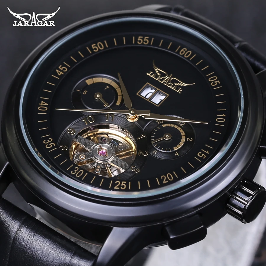 Часы Для мужчин Топ Элитный бренд 2018 Jaragar армия Часы Спорт Военная Униформа Для мужчин наручные часы черный автоматические механические