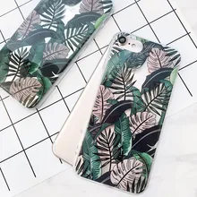 

2017 New! Plants Banana Leaves Soft Silicone Cover For iphone 6 Case Crystal Clear TPU Phone Case For iphone 6 6S 7 7Plus