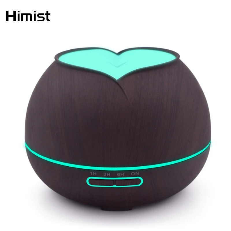 

400ml Aroma Essential Oil Diffuser Ultrasonic Air Humidifier with Wood Grain 7 Color Changing LED Lights for Office Home