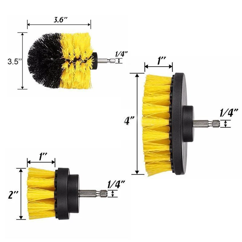 2 3.5 4inch Drill Power Scrub Clean Brush For Leather Plastic Wooden Furniture Car Interiors Cleaning Power Scrub Yellow 2 3.5 4inch Drill Power Scrub Clean Brush For Leather Plastic Wooden Furniture Car Interiors Cleaning Power Scrub Yellow