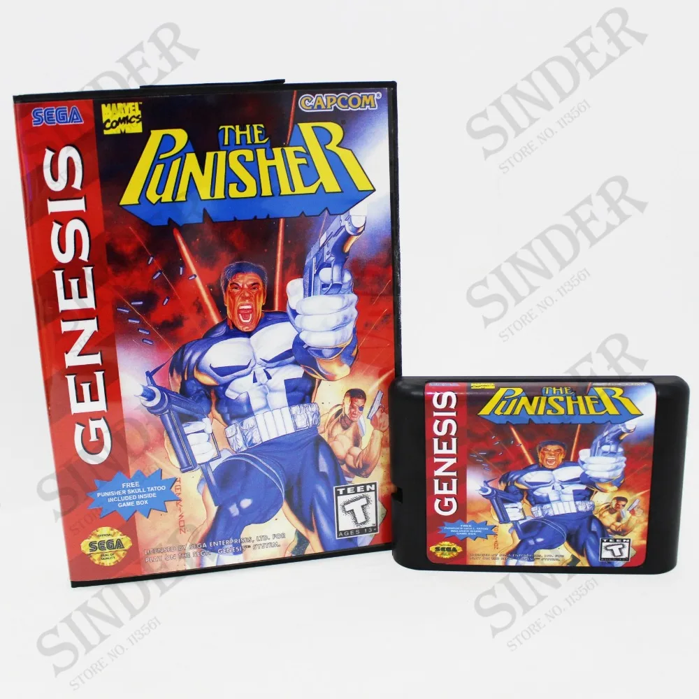 

The Punisher Boxed Version 16bit MD Game Card For Sega Mega Drive And Genesis