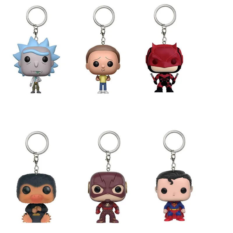

Supernatural Dean Castiel Black Panthers Alien Super Heroes Figure Keychain Deadpool Iron man Thor Loki Morty Ricky Key Chain