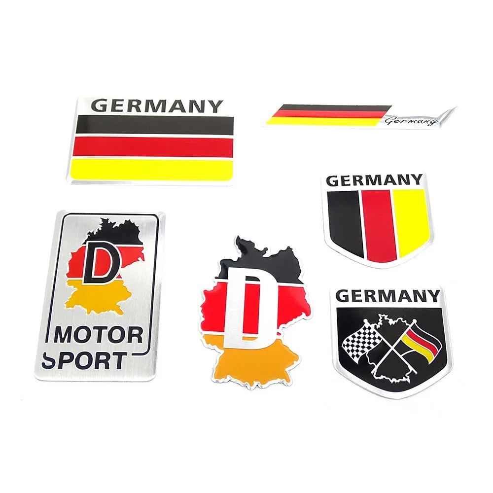 3D Metal Aluminium Car Emblem Germany German Flag Emblem Grille Badge