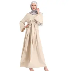 2019 Новое поступление 2019 Платье Женское Vestidos Verano модное мусульманское женское однотонное длинное мусульманское платье из двух частей
