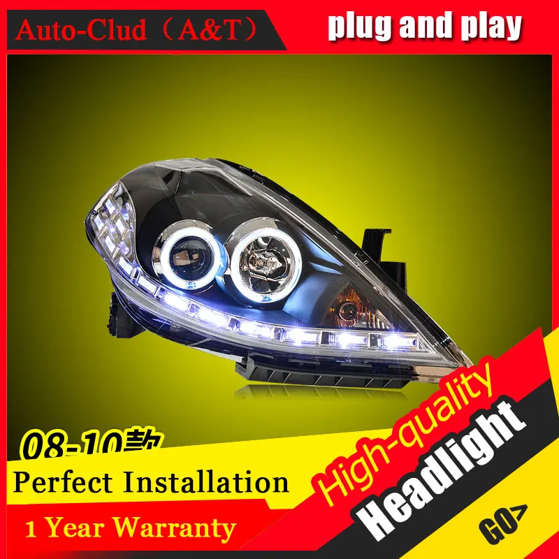

Auto Clud Car Styling For Nissan TIIDA headlights 2008-2010 For TIIDA head lamp led DRL front Bi-Xenon Lens Double Beam HID KIT