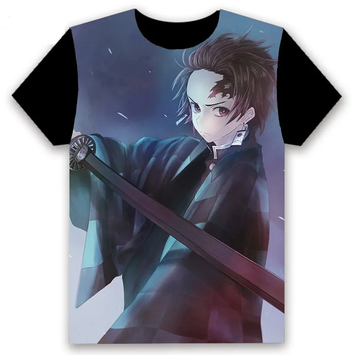 Мужская футболка аниме Demon Slayer: Kimetsu no Yaiba Kamado Tanjirou с принтом коротким рукавом