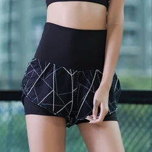 Летняя уличная одежда для бега, спортивные шорты, широкие, с высокой талией, дышащие, 2 в 1, спортивные, тренировочные, быстросохнущие шорты для йоги