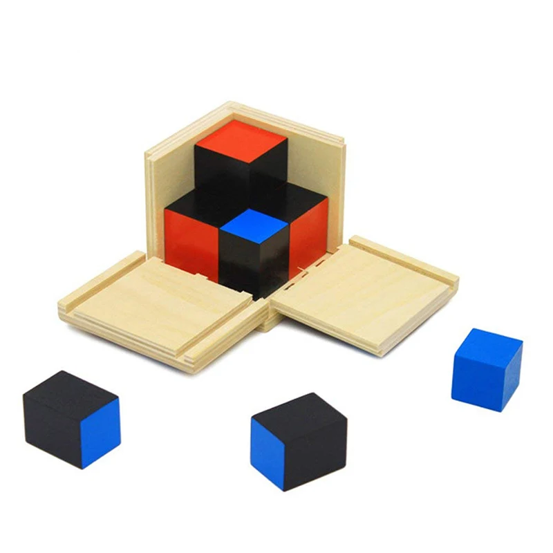 Cubo de Madeira Brinquedos para Crianças Brinquedo de Madeira Novo Binomial Montessori Matemática Pré-escolar Educacional Aprendizagem Precoce Blocos 10 Novo cubo de madeira binomial montessori matemática