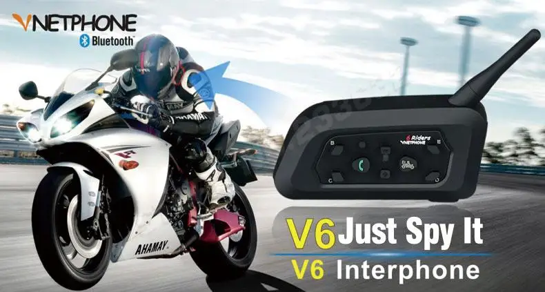 VNETPHON 1200M BT Bluetooth мотоциклетный шлем домофон 6 всадников полный дуплексный беспроводной Bluetooth связь Переговорная гарнитура
