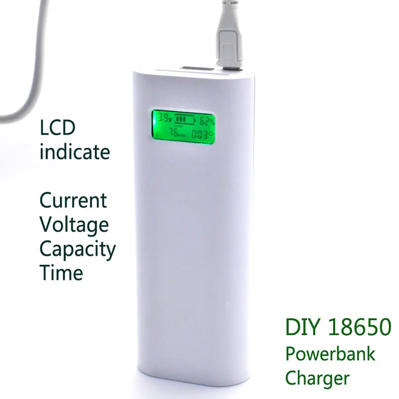 No Battery Portable 18650 Power Bank DIY Box for Cellphone