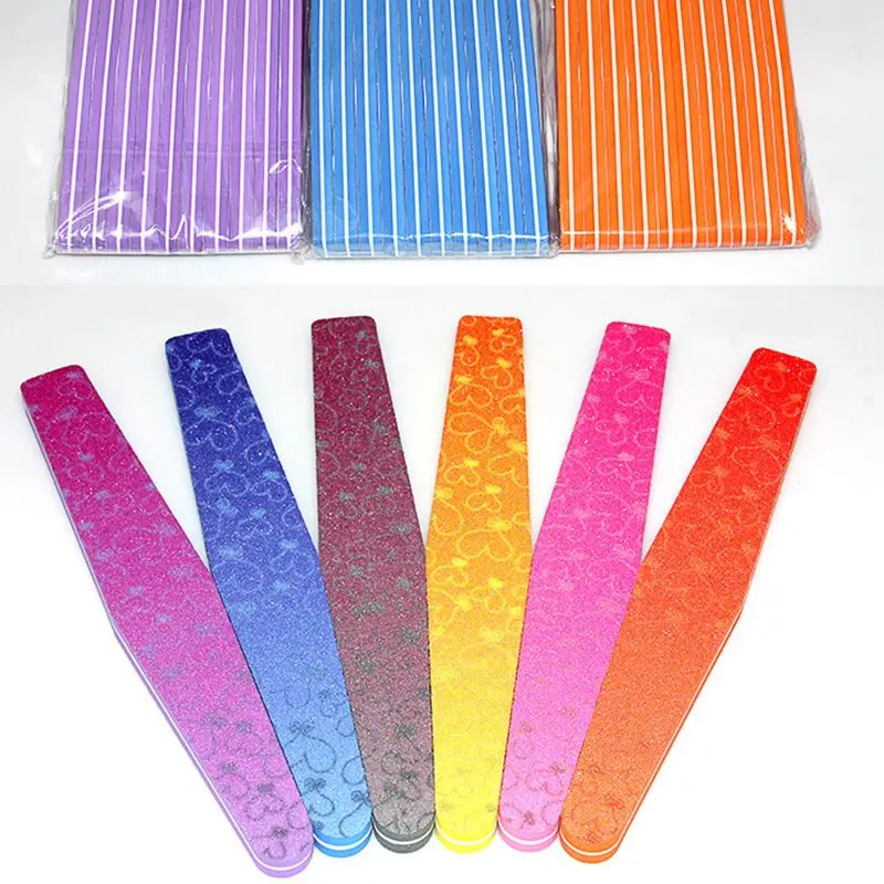 

2Pcs Nail Files A Nail File Buff Manicure Tools Grinding Nail Files Sponge Nail Sandpaper Strip Polishing Tool Colour Random