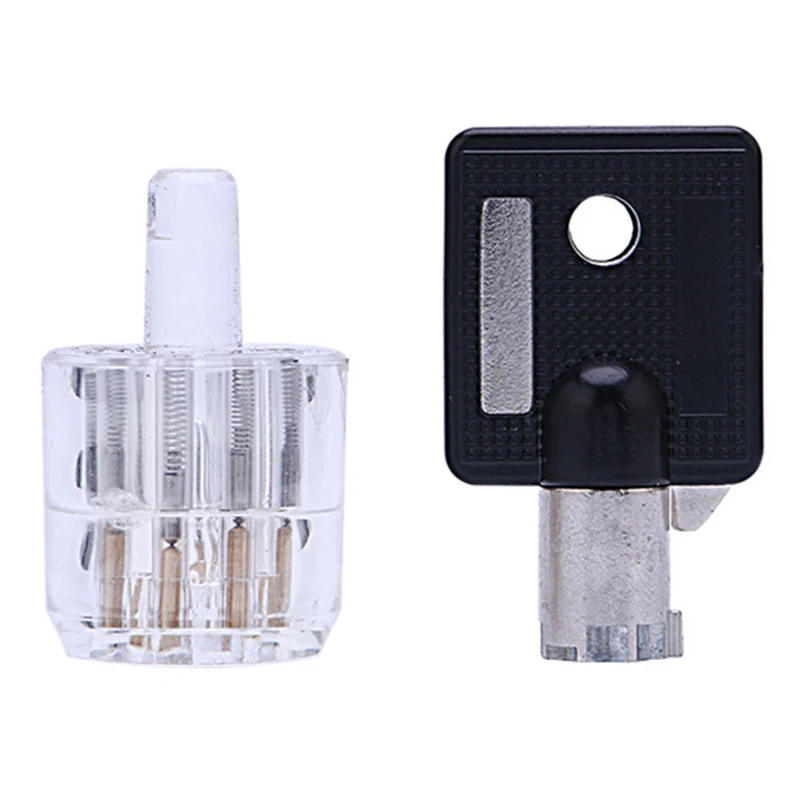 Generic Seven Core Plum Lock Cylinder Transparent Visible Pick Cutaway Practice View Padlock