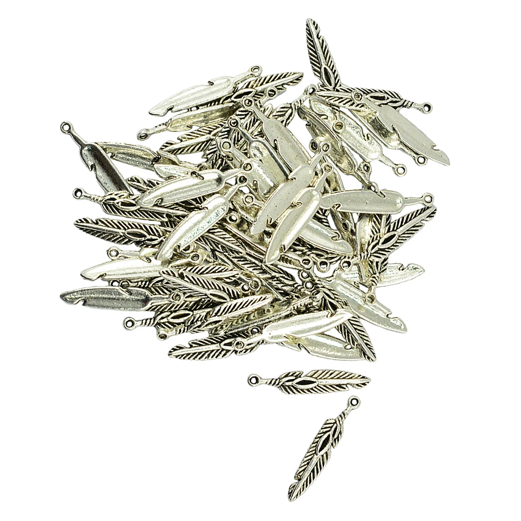 120pcs Vintage Tibetan Silver Feather Dream Catcher Design Charms Pendants for DIY Making Earrings Necklace Bracelet Jewelry
