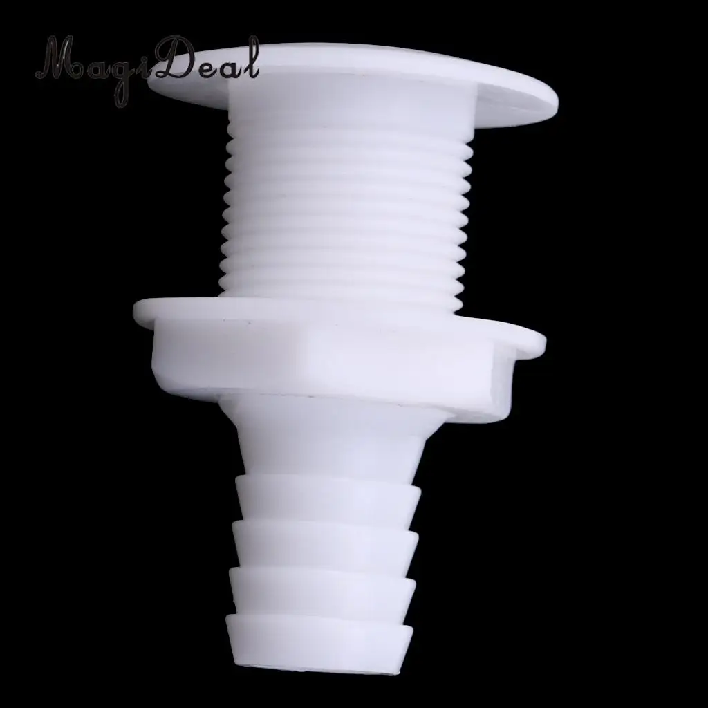 MagiDeal 1Pc Durable Plastic Boat Marine Straight Thru-Hull Bilge Pump & Aerator Hose Fitting for Rowing Boat Yacht Acce 3 Sizes