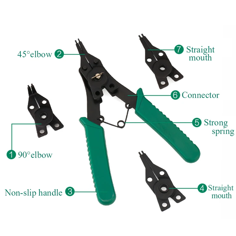 Щипцы Стопорные 4 в 1 комбинированные клещи с гибкой головкой|snap ring pliers|combination