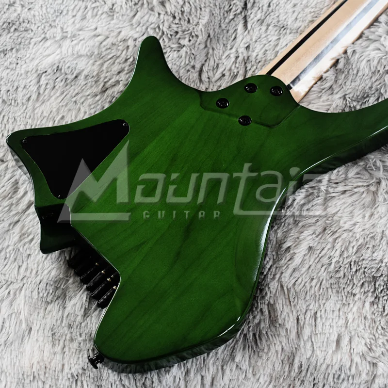 Горная безголовая гитара fret, 6 струн, электрогитара alder body burl top, 5 шт., шея, кленовый лад