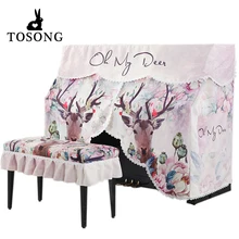 Романтическое псаторальное покрытие для табурета с рисунком оленя, лося, практичное полностью вертикальное покрытие для пианино, защитное покрытие для стула, домашний декор