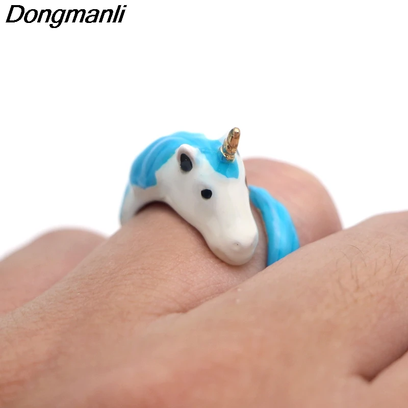 P1024 Dongmanli cute horse Adjustable Ring Color Enamel Glaze Beautiful Ring For Women Gift Dropshipping