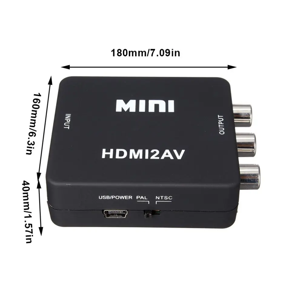 Питание HDMI кабели av/RCA конвертер коробка композитный аудио видео CVBS адаптер 1080P