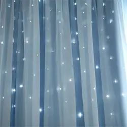 1 шт. 200 см x 100 см звездное небо гардина Тюлевая занавеска для обработки окон Тюль с драпировкой подзор двухслойная Современная гостиная