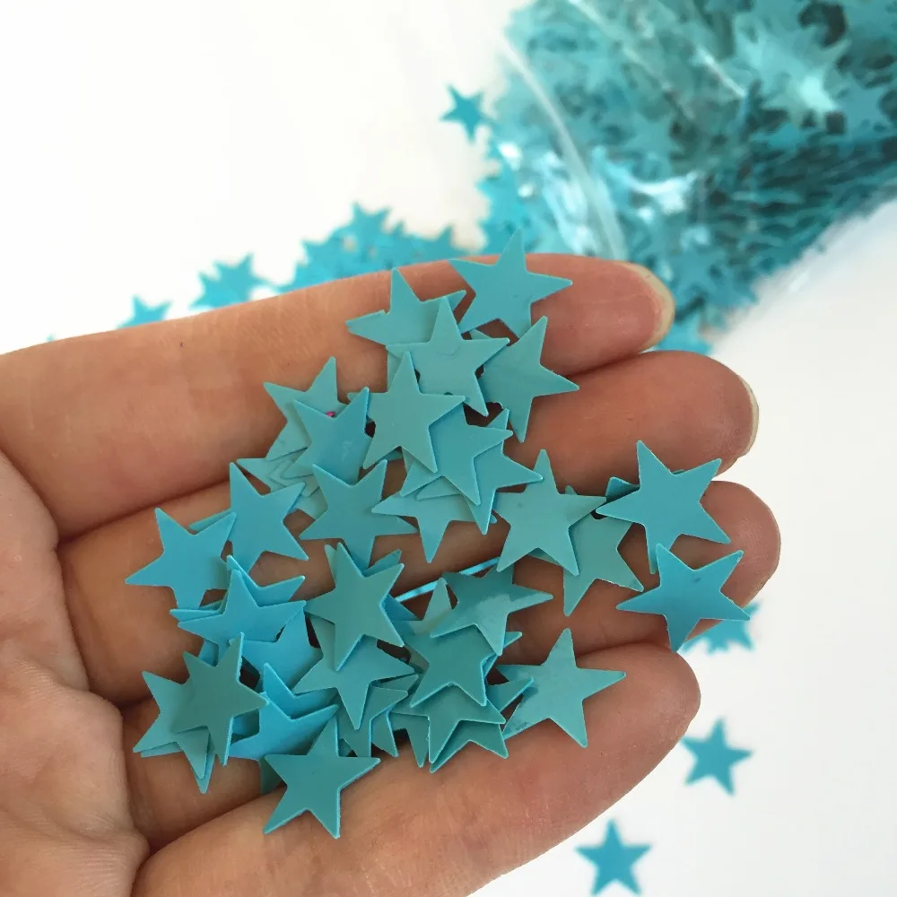 

Light Teal Star Metallic Confetti Table Birthday Party Foil Decoration