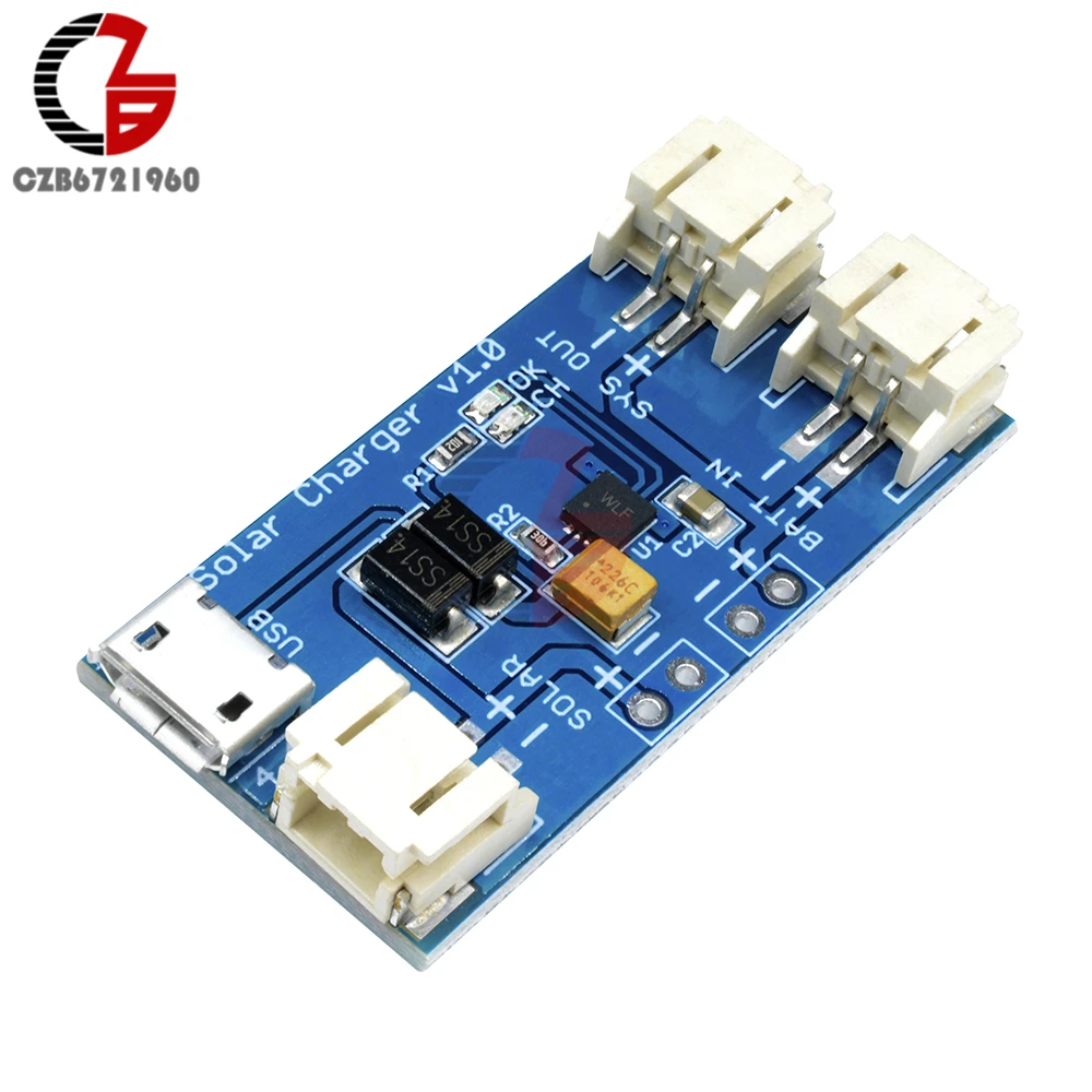 CN3065 Мини Солнечный литиевый аккумулятор зарядное устройство доска Lipo батарея зарядки модуль панели солнечные Micro USB для кемпинга спортивные - изображение