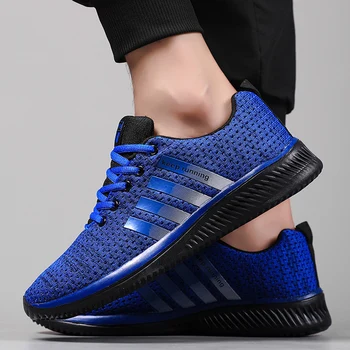 

Men Shoes Light Weight Spring Autumn Fly Weave Men Casual Shoes Gray Black Solid Trainers Shoes Outdoor Sneakers Men