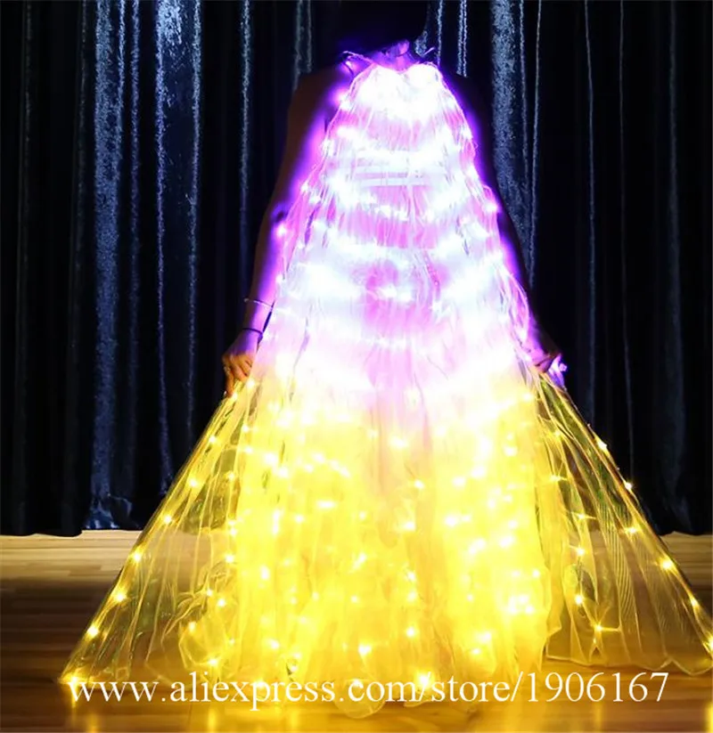 Bellydance colorful led light wings perform dress wings butterfly wears led costumes bar luminous cloak led4