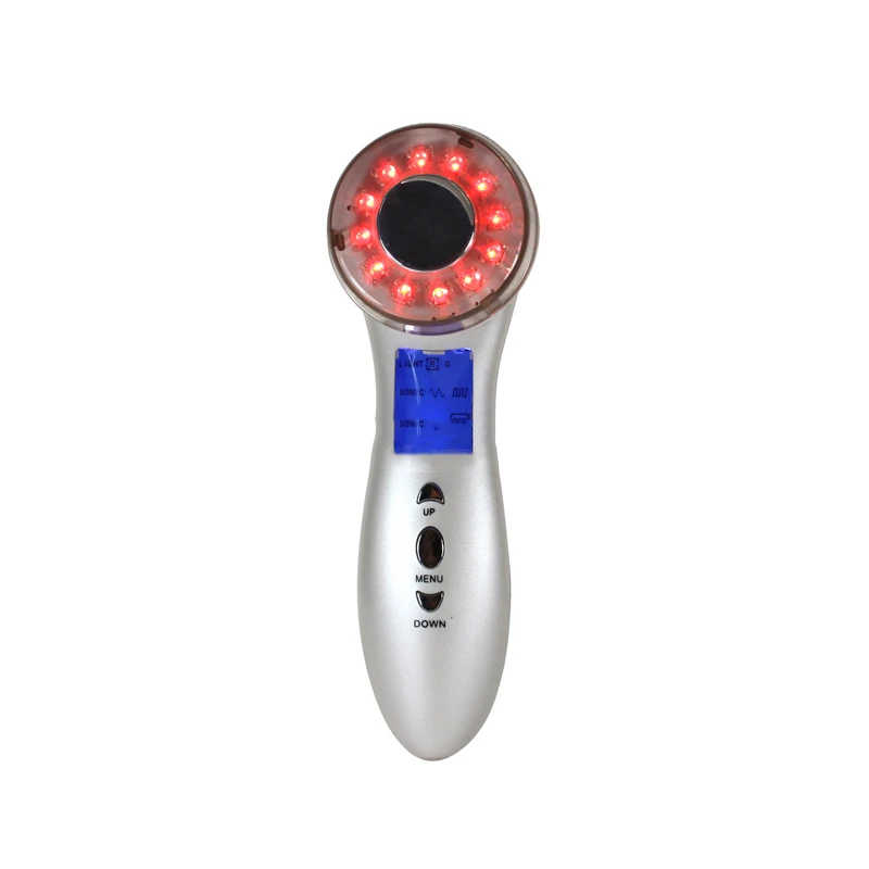 Ultrasonic LCD Light Photon Therapy 7 Colors Lights Skin Rejuvenation Face Massage Device Ultrasound Anti wrinkle aging|remove spots|removable