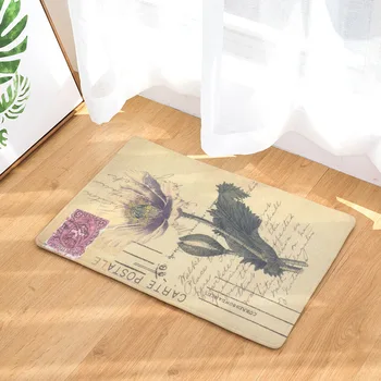 

CAMMITEVER European Vintage Flower Rose Butterfly Dragonfly Shell Retro Style Welcome Floor Mat Living Room Kitchen Carpets