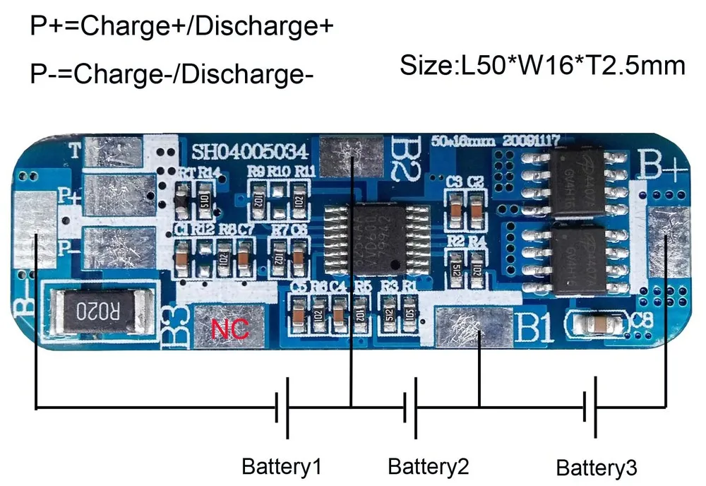 Схема защиты 4S 5A PCB PCM BMS батарея Защитная плата для 14,8 в литий-ионный элемент литиевой батареи пакет SH04005034-LX4S5A