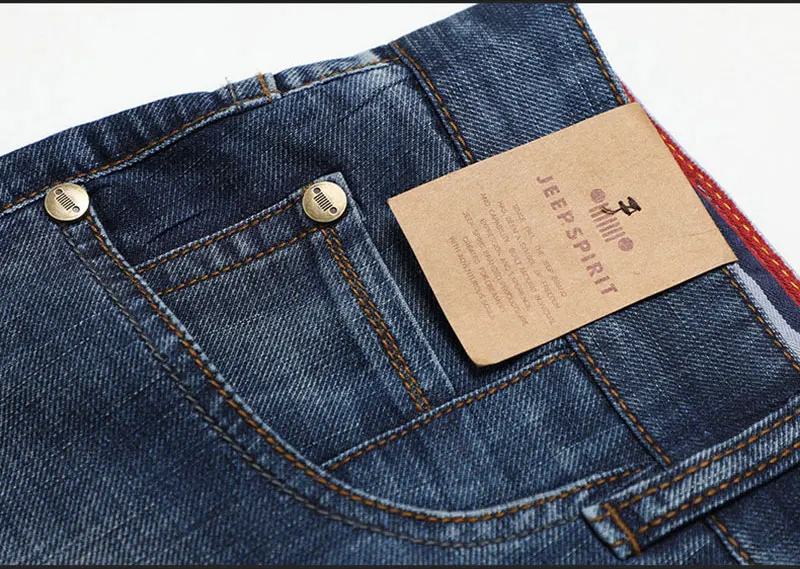 2019 Spring Summer JEEP Brand Cotton Jean Elastic Mens Casual Full Length Mid Waist Straight Jeans Cotton Pants Fashion Trousers (41)