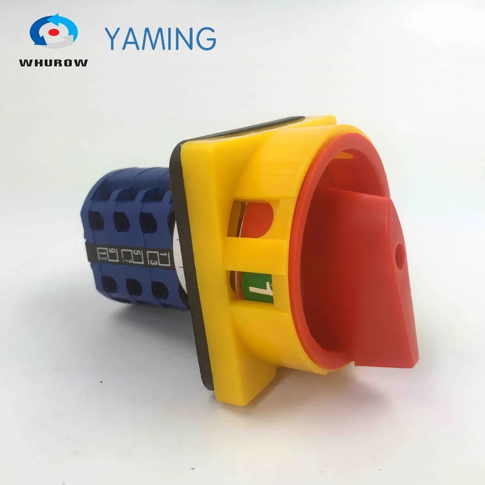 YMW26 20/3GS Rotary switch knob 2 position ON OFF padlock handle yellow red High quality