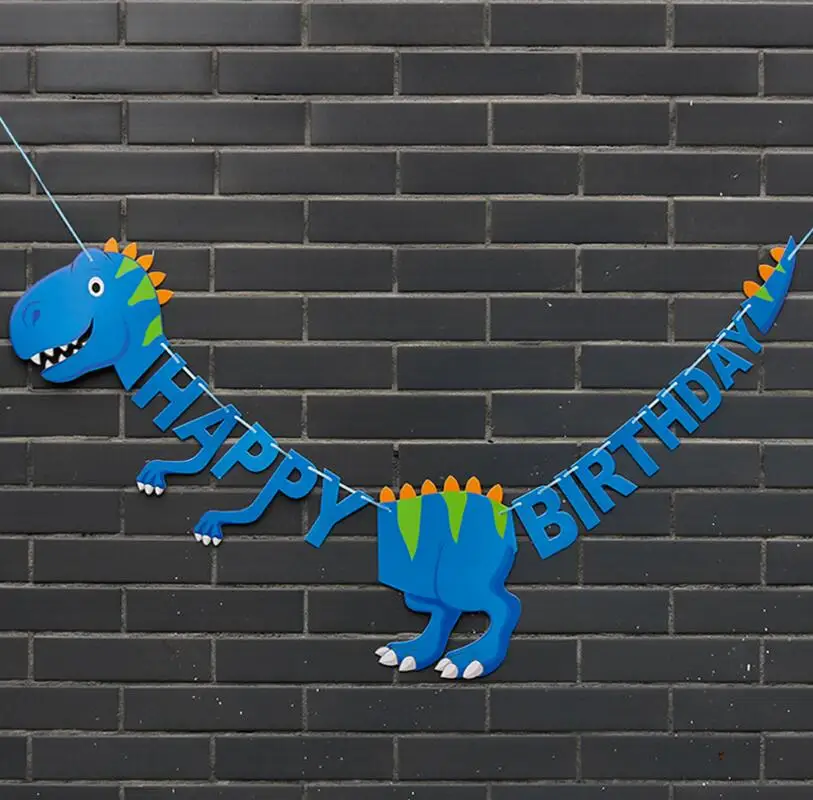 

1pcs Blue Happy Birthday Dinosaur Banner Dragon Globos Jurassic World Animal Ballon Party Supplies Kids Birthday Gift Balloon