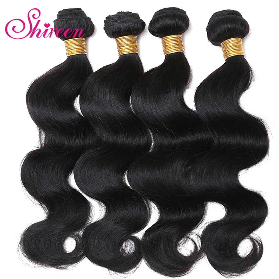 

Brazilian human hair bodywaves 8-30inch Natural Black Color Hair 4Bundles Deal Shireen Non Remy Hair Extensions Tissage Humain