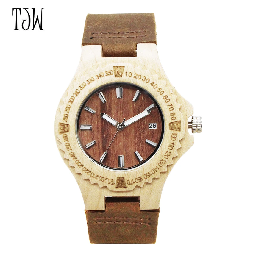 

TJW wooden watch Sale Luxury Brand Fashion Women wood Watches With Genuine Leather Strap Ladies Wooden Watch New Design Style