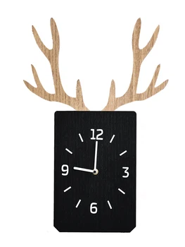 

Nordic Wooden Wall Clock Creative Antler Clocks Living Room Wall Wall Hanging Bedroom Mute Square Wall Clock Gift Dropshipping