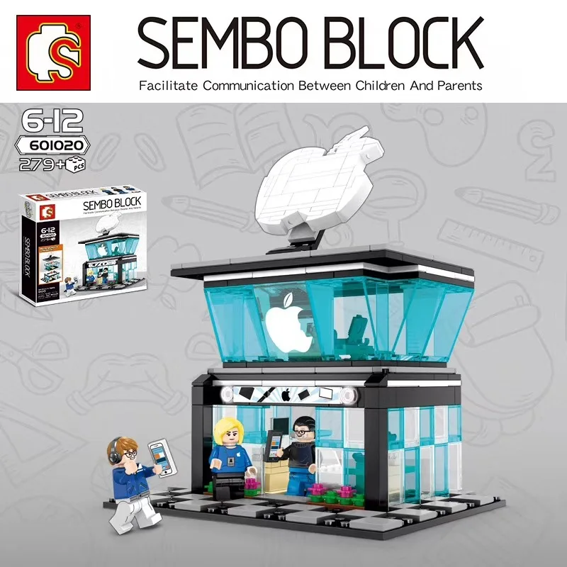 

601020 Street View Series Apple Phone Store Set creator City Building Blocks Brick Educational Toys Chritstmas Gifts For Kids